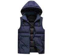 Gilet Trekking Uomo Invernale Leggero con Cappuccio Giubbotto Smanicato Giacca Trapuntato Corto Gilet Senza Maniche Imbottita Giubbino Piumino Smanicato