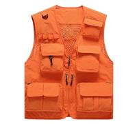gilet uomo estivo per l'escursionismo leggeri e dalla vestibilità comoda perfetti per la primavera e l'autunno facili da lavare versatili capi da indossare a strati per le avventure (Orange M)