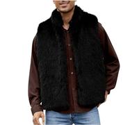 Gilet Uomo in Pelliccia Artificiale Oversize Caldo Gilets Invernale da Uomo in Pile Parka Pelliccia Sintetica Cappotto Antivento Inverno Uomos Giacca Senza Maniche Taglie Forti Giubbotto Tinta Unita