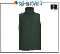 Gilet uomo in pile Smanicato colletto alto zip intera in tinta Outdoor Russell