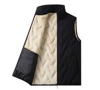 Gilet Uomo in Pile Smanicato Pullover Maglione con Cerniera Intera Moda Giacche Tinta Unita Casual Calda Cappotto Senza Maniche in Cotone Trekking Sportivo Outwear Giacca Invernale Antivento Uomos