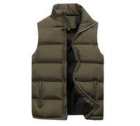 Gilet Uomo Invernale Giubbotto Termico Softshell Panciotto Smanicato Abbigliamento Casual Tinta Unita Giubbotti con Tasche Multiple Giubbino Moda Trekking da Lavoro Giacca Verde Militare 6XL