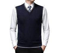 Gilet Uomo Invernale Lana, Gilet a Maglia Gilet Uomo Smanicato Senza Maniche In Maglione Classico Business Gentleman V Neck Knitwear Maglia Gilet Maglione Tank Tops Gilet Uomo Lana Per Il Tempo Libero