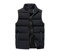 Gilet Uomo Lavoro Invernale Leggera Caldo Senza Maniche Piumino Casual con Zip Smanicato Giacca Softshell Senza Cappuccio Antivento Da Lavoro Giubbotto Taglie Forti Imbottito Giubbino Trekking Corto