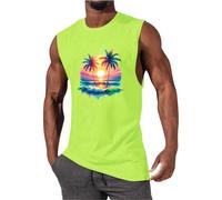 gilet uomo senza maniche morbido traspirante stampa 3d grafica tropicale moda muscoli estivi casual hawaiani magliette uomo magliette uomo, giallo., M
