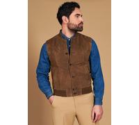 Gilet Vera Pelle Color Fango Uomo Giacca Renna Giubbotto Camoscio Jeff