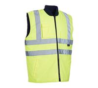 Gilet Vest Hi Viz Bodywarmer Pro Heavy Duty Reversibile Uomo Blackrock