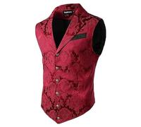 Gilet vittoriano, da uomo, slim fit, gotico, classico, medievale, gilet steampunk, gilet per carnevale, Halloween, matrimonio, costume tradizionale da uomo