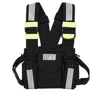 Gilet walkie-talkie, confezione imbracatura pettorale, confezione frontale imbracatura pettorale, imbracatura tattica riflettente gialla TYT Radio Confezione frontale gilet borsa pettorale per walkie-