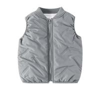 Gilet Zip da Bambino in Pile Caldo Giubbotto Antivento Invernale Bambini Casual Giacca Senza Cappuccio Piumino Senza Maniche in Velour Cappotto Impermeabile Autunnale Ragazzo Ragazza per 2-12 Anni