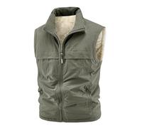 Gilet Zip Uomo in Pile Smanicato Pullover Maglione con Cerniera Intera Moda Giacche Tinta Unita Casual Calda Cappotto Senza Maniche in Cotone Trekking Sportivo Outwear Giacca Invernale Antivento Uomos