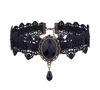 Gilieyer Collana Girocollo in Pizzo Accessorio per Festa Di Nozze Punk Rock Gotico Lolita Retro Vittoriano Vampiro Punk Ciondolo Collana Nero Chocker Gioielli per Donne Halloween Metalli non preziosi,