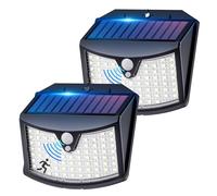 Giliwosy Luce Solare Led Esterno, 3 Modos IP65 Impermeabile Faretto LED da Esterno con Sensore di Movimento, Lampada Solare da Esterno per Giardino, Parete, Garage (2 Pezzi Bianco Freddo)