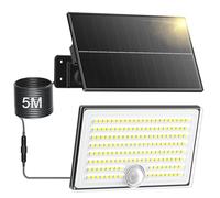 Giliwosy Luci Solari da Giardino, Faretto Led da Esterno Solare con Sensore di Movimento, Luce Solare Led Esterno con 4 Modes 8500K IP65 Impermeabile, 1 Pezzo