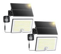 Giliwosy Luci Solari da Giardino, Faretto Led da Esterno Solare con Sensore di Movimento, Luce Solare Led Esterno con 4 Modes 8500K IP65 Impermeabile, 2 Pezzi