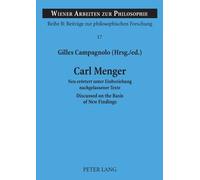 Gilles Campagnolo Carl Menger (Tascabile) Wiener Arbeiten zur Philosophie