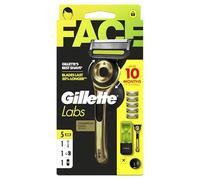 Gillette Champion Gold Edition, rasoio da uomo, 1 manico e custodia da viaggio, 5 ricariche di lame, barra esfoliante, gancio da parete, comodo contenitore per il bagno