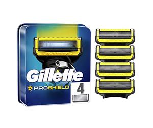 Gillette Fusion 5 ProShield Lamette di Ricambio per Rasoio di Sicurezza Uomo, Confezione da 4 Ricambi con 5 Lame, Con Micropettine per I peli più corti