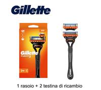 GILLETTE FUSION 5 RASOIO MANUALE DI PRECISIONE PER BARBA CON 2 LAME DI RICAMBIO