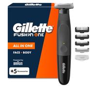 Gillette Fusion One Rasoio Elettrico Uomo Barba e Corpo 3 Pettini 1+ 5 accessori