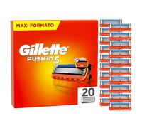 Gillette Fusion5 20 Lamette di Ricambio per Rasoio Barba Manuale, Con Striscia lubrificante per una Scorrevolezza Fluida e 5 Lame per una Rasatura Profonda e Duratura