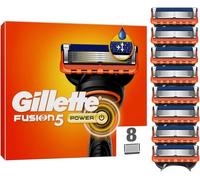 Gillette Fusion5 Power, 8 lame di ricambio originali da uomo con striscia scorrevole più grande per una scorrevolezza delicata e 5 lame per una rasatura incredibilmente accurata e confortevole