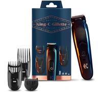 GILLETTE KING C REGOLABARBA CON 3 PETTINI INTERCAMBIABILI PER TUTTI GLI STILI DI BARBA