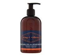 King C. Gillette Detergente Viso Uomo 3 in 1, Sapone Barba, Viso e Capelli, Pulizia e Freschezza, Profumazione King C., Cura della Barba, Idea Regalo Uomo