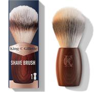 King C. Gillette Pennello da Barba, Cura della Barba, con Fibre Morbide e Manico in Legno, Esperienza di Rasatura Professionale, Idea Regalo Uomo