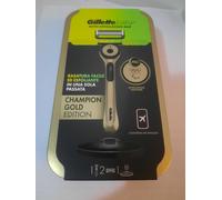 Gillette Rasoio da barba Labs – barra integrata, custodia da viaggio, base magnetica, 2 lamette