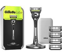 Gillette Labs Con Barra Esfoliante, Rasoio Da Uomo Gillette, 1 Manica, 5 Ricariche Di Lame, Con Custodia Da Viaggio, Idea Regalo Uomo