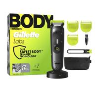 Gillette Labs i7 Trimmer per corpo e zona intima, da uomo, con tecnologia SkinFirst, tosaerba impermeabile, luce LED per visibilità, 3 accessori di taglio di precisione e base di ricarica
