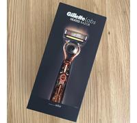 Gillette Labs rasoio da barba laser riscaldato per uomo 2 lame di ricambio da...