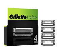 Gillette Labs Razor Blade - Ricariche compatibili con GilletteLabs con asta esfoliante e rasoio riscaldato, 4 ricariche