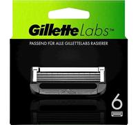 Gillette Labs - Set di 6 lame di ricambio per rasoio da uomo Gillette Labs Wet Razor con elemento di pulizia e rasoio riscaldato