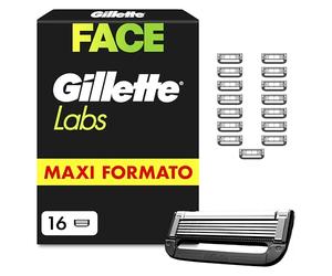 Gillette Labs Xxl Lamette da Barba per Rasoio Barba Manuale, 16 Lamette Gillette di Ricambio da 5 Lame, Rasatura Profonda Duratura, Comfort e Profondità, Compatibile con i Rasoi Labs, per Rasoio Uomo