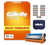 Gillette Lamette Fusion 5, 12 Cartucce per Rasoio Barba Uomo, Multicolore