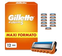 Gillette Lamette Fusion 5, 12 Cartucce per Rasoio Barba Uomo, Multicolore
