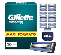 Gillette Lamette Mach 3, 20 Lamette per Rasoio Barba Uomo, Multicolore