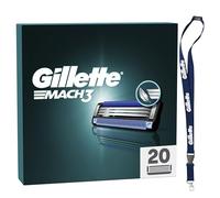Gillette Mach3 Base 20 Lametta Di Ricambio Per Rasoio Barba Gillette, Con Striscia Lubrificante Per Una Scorrevolezza Fluida E Rivestimento Della Lama Progettato Per Ridurre