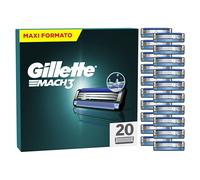 Gillette Mach3 Base 20 Lamette Di Ricambio Per Rasoio Barba Manuale, Con Striscia Lubrificante Una Scorrevolezza Fluida E Rivestimento Della Lama Progettato Ridurre