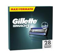 Gillette Mach3 Base 28 Lamette Di Ricambio Per Rasoio Barba, Con Striscia Lubrificante Una Scorrevolezza Fluida E Rivestimento Della Lama Progettato Ridurre Stress da Rasatura