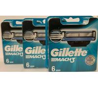 Gillette Mach3 Lamette Da Barba Per Uomini, 3 X 6 Pezzi