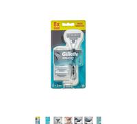 Gillette Mach3 Lamette Rasoio, 8 Pezzo + Gratis Manipolo Regalo Azione)