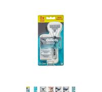 Gillette Mach3 Lamette Rasoio, 8 Pezzo + Gratis Manipolo Regalo Azione)