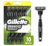 Gillette Mach3 - Rasoi sensibili da uomo, usa e getta, testa girevole per una rasatura stretta e confortevole, 10 pezzi