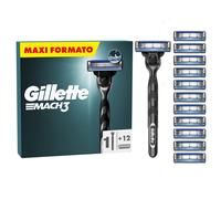Gillette Mach3 Regolabarba Uomo Lame Rasoio a Mano Libera 1 Manico e 12 Lamette