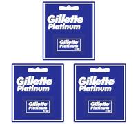 Gillette Platinum, Lamette di Ricambio da Uomo per Rasoio di Sicurezza, Confezione da 15 Lamette Confezionate Singolarmente