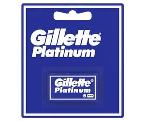 Gillette Platinum, Lamette di Ricambio da Uomo per Rasoio di Sicurezza, confezione da 5 Lamette confezionate singolarmente