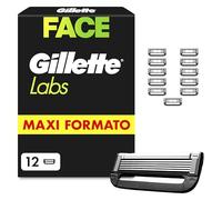 Gillette Labs Xxl 12 Lamette Gillette da Barba di Ricambio per Rasoio Barba Manuale, da 5 Lame Affilate in Acciaio, Comfort e Profondità, Compatibile con i Rasoi Labs, Idea Regalo